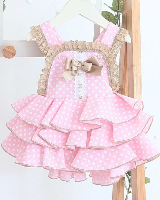 Ranita Flamenca Niña Volantes Rosa