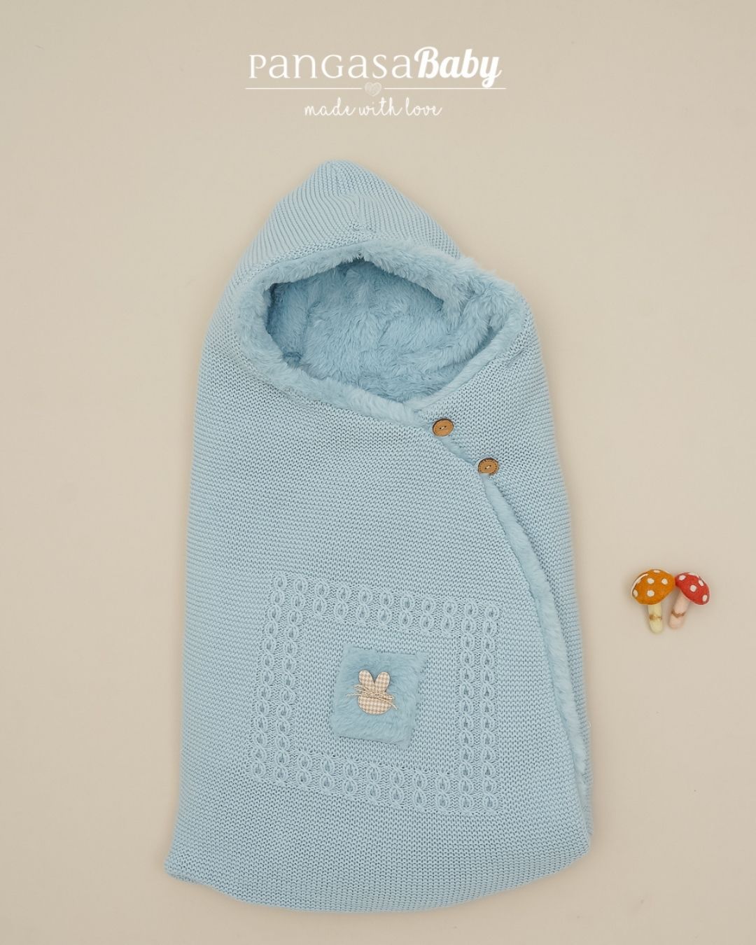 Saco Ardilla Bambi y Conejo Celeste Empolvado 🐿Soft & Wild - Pangasa Baby