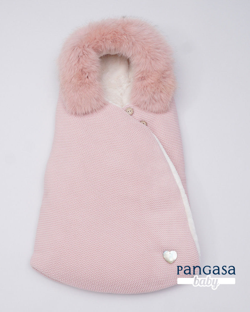 Saco Bebe Forro Polar Rosa Empolvado Pelo sintetico natural pangasa baby