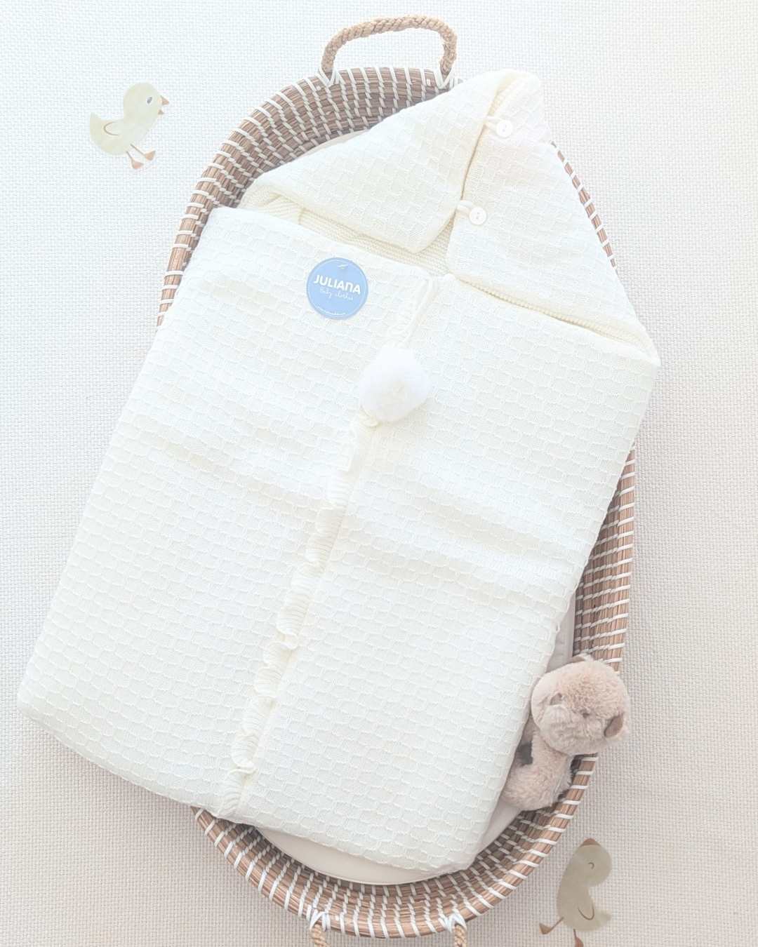 Saco Capucha Crudo - Colección Luz Juliana