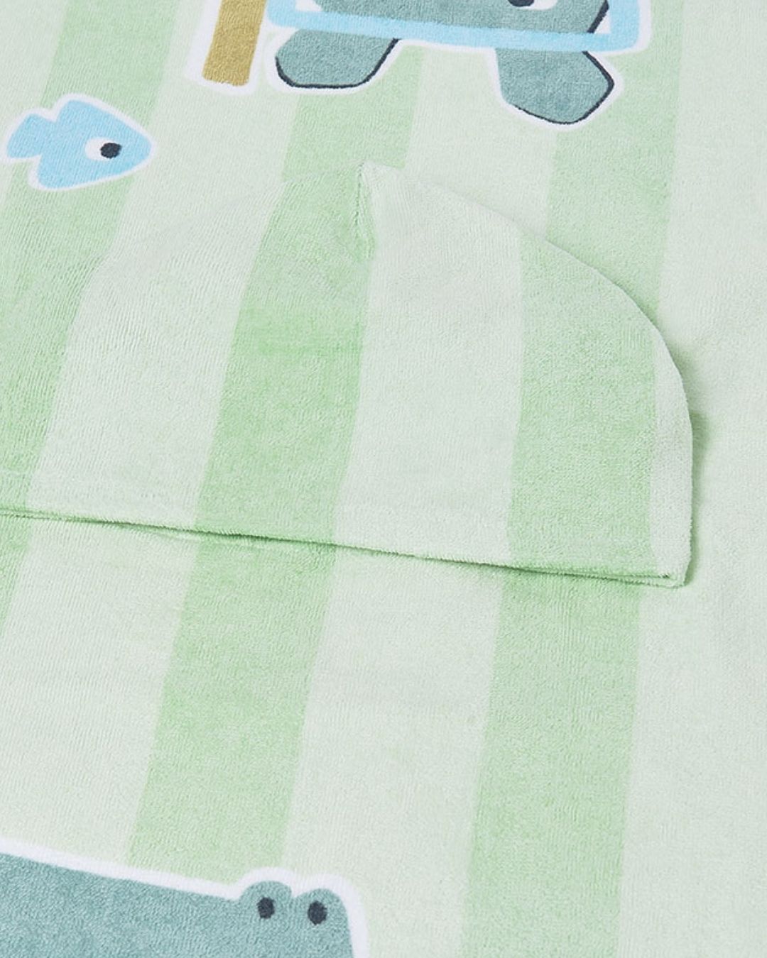 Toalla Baño con Gorro Cocodrilo Manzana 9113-073 - Mayoral