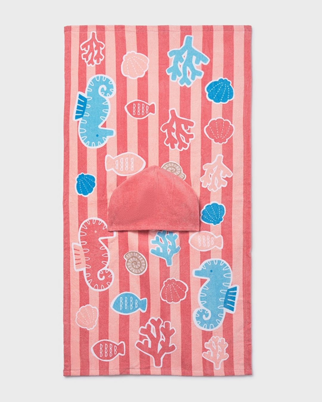 Toalla Baño con Gorro Peces Terracota 9113-075 - Mayoral