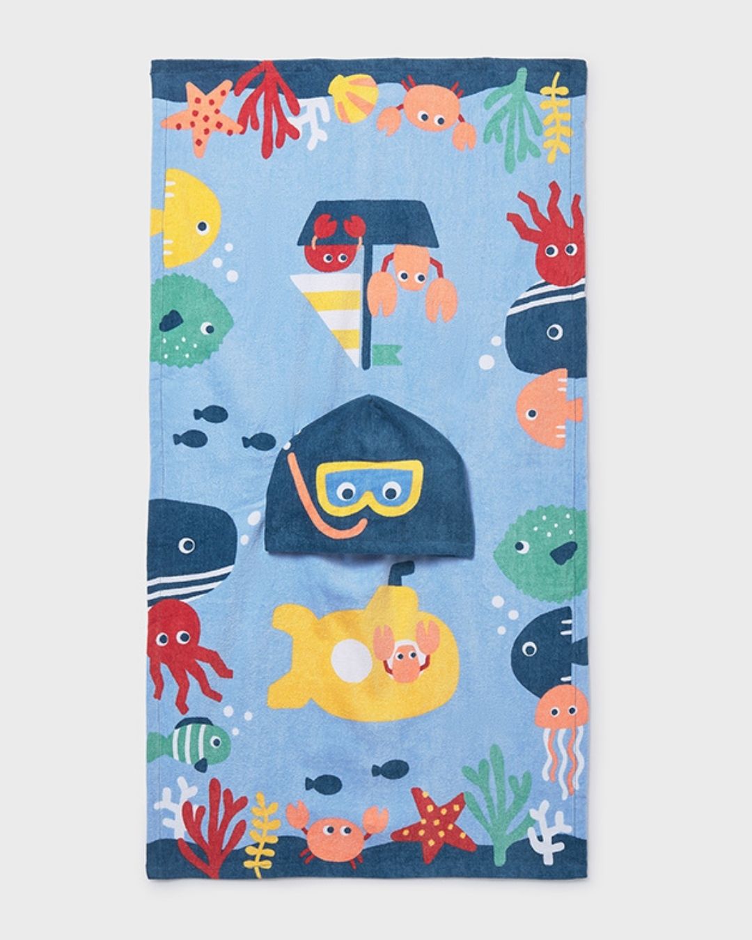 Toalla Baño con Gorro Peces Velero 9113-074 - Mayoral