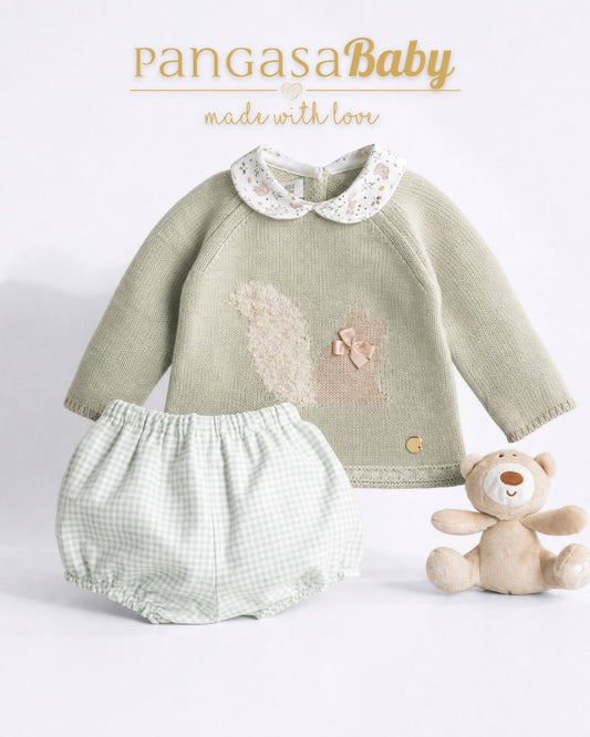 Traje 2P Ardilla Verde Hoja - Ardilla Collection Pangasa Baby
