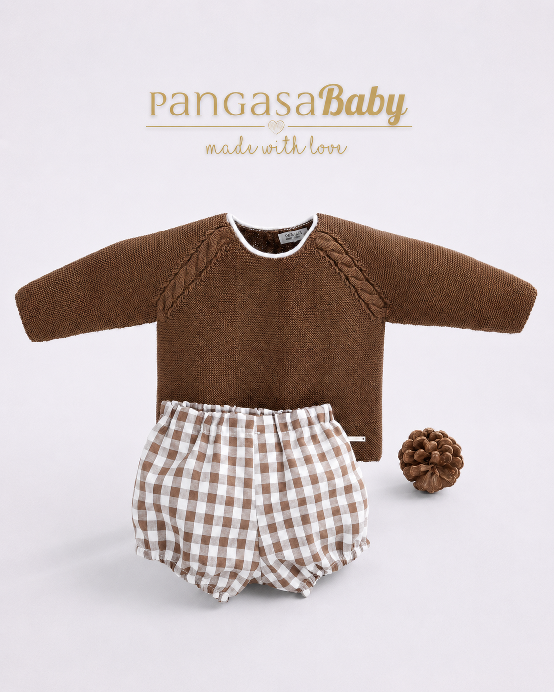 Traje 2P Chocolatte Vichy - Chocolatte Collection Pangasa Baby