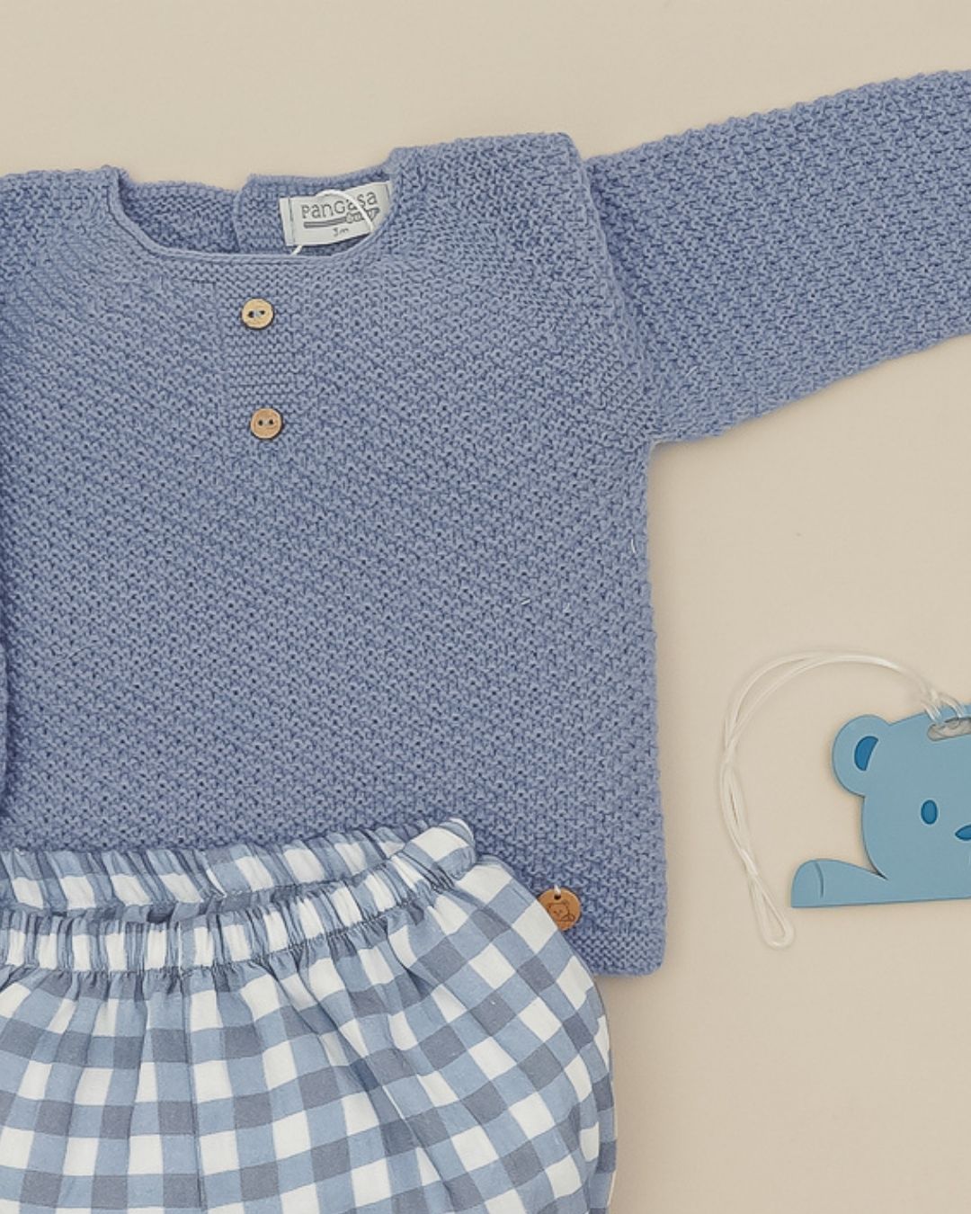 Traje 2P Cuadros Bruma 💙 Bleu Brume - Pangasa Baby