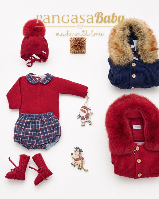 Traje 2P Cuadros Granate - Christmas Collection Pangasa Baby