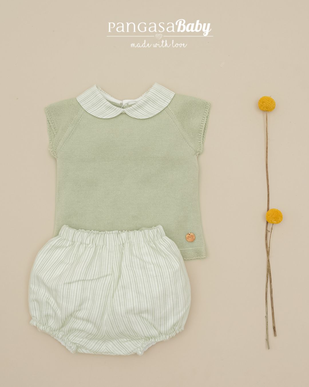 Traje Niño 2P Rayas Verde Hoja 2608340 - Pangasa Baby