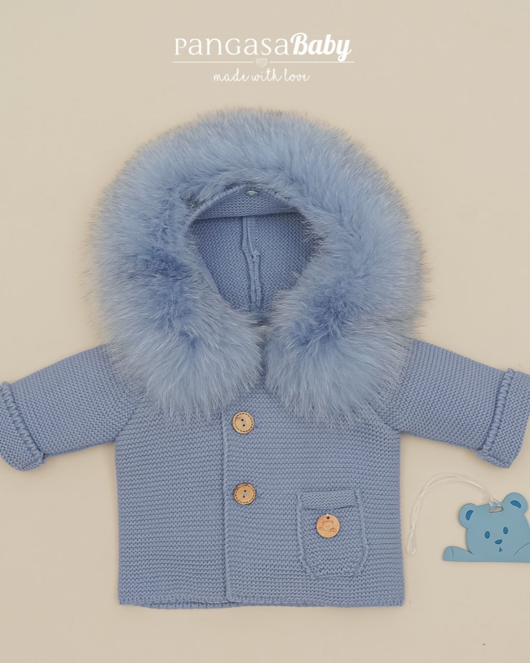 Trenka Luxury Pelo Azul Bruma - Pangasa Baby