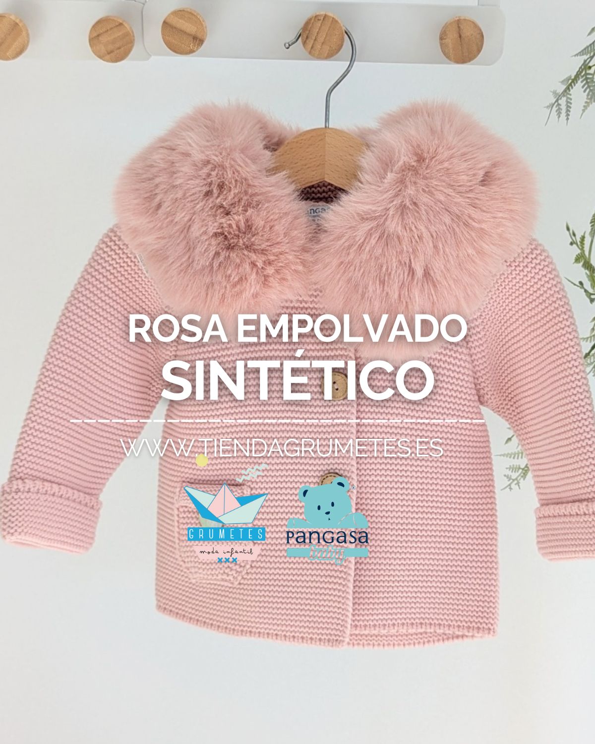 Trenka Luxury Pelo Natural o Sintético color Rosa Empolvado para bebé de Pangasa Baby