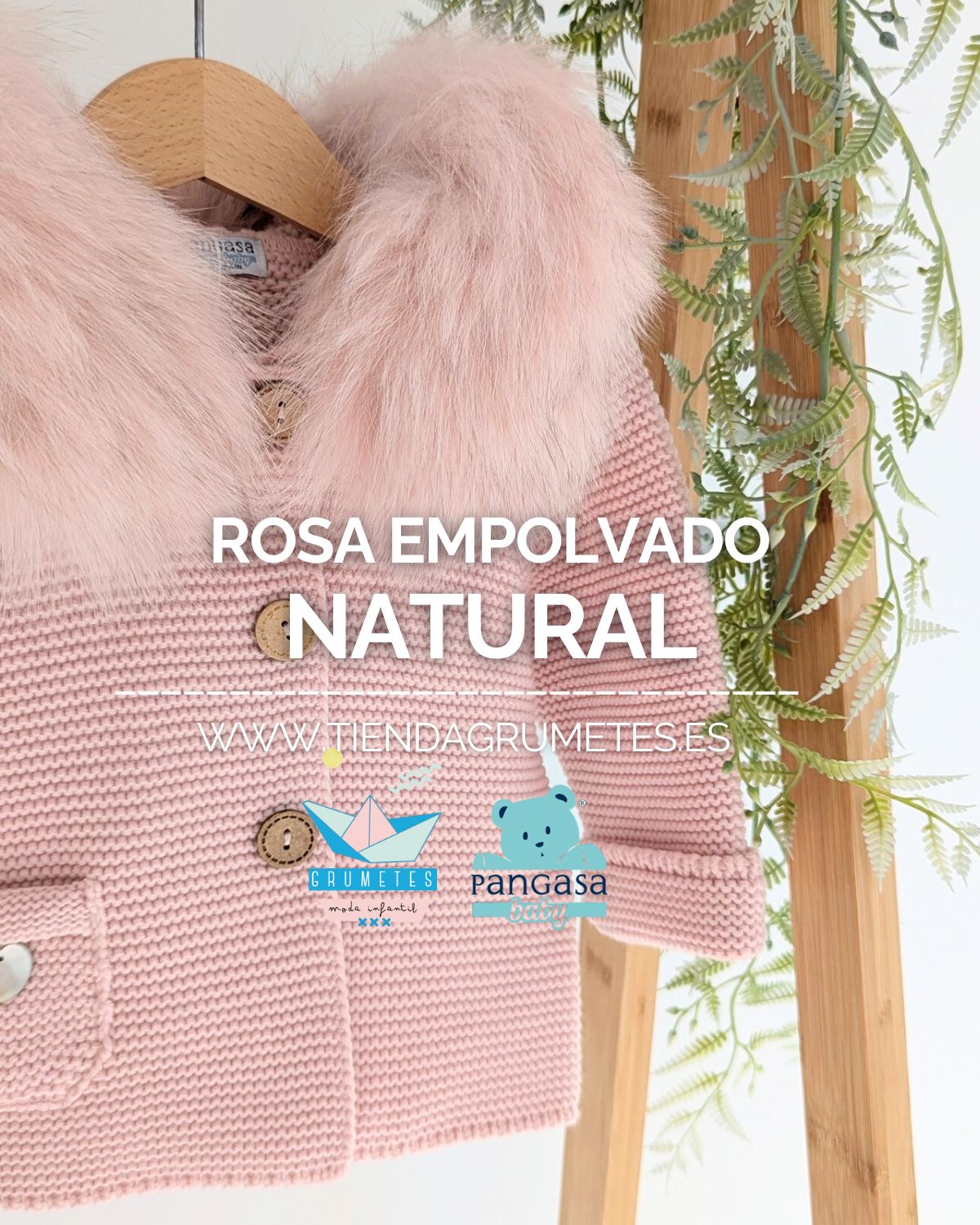 Trenka Luxury Pelo Natural o Sintético color Rosa Empolvado para bebé de Pangasa Baby
