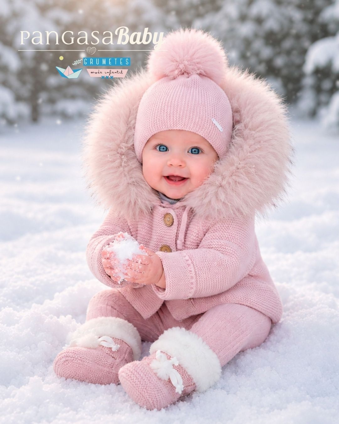 Trenka Luxury Pelo Rosa Empolvado - Pangasa Baby