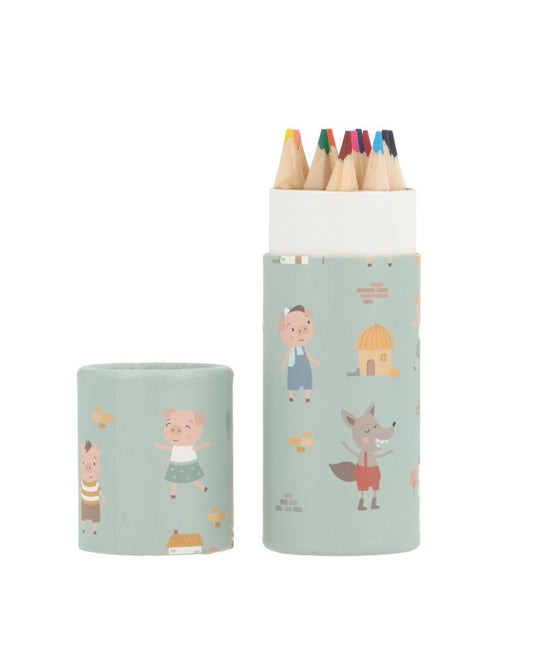Tubo 12 Lapices The Three Little Pigs 🐷 Los tres Cerditos - Tutete