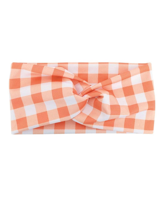 Turbante Niña CUADROS Melocotón - Calamaro