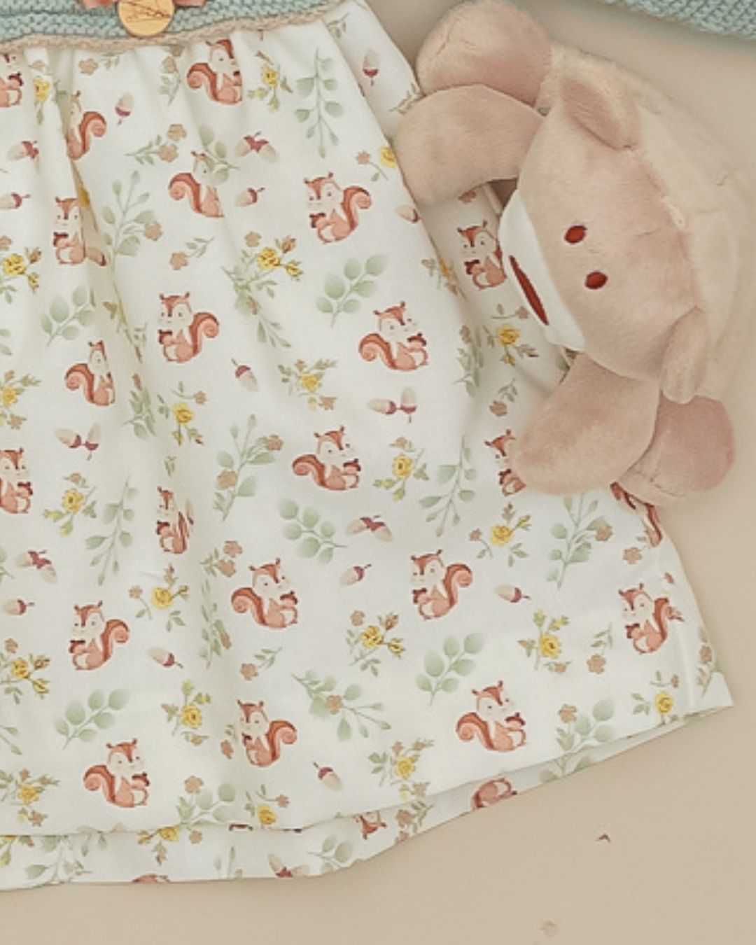 Vestido Ardilla Verde Empolvado🐿Soft & Wild - Pangasa Baby