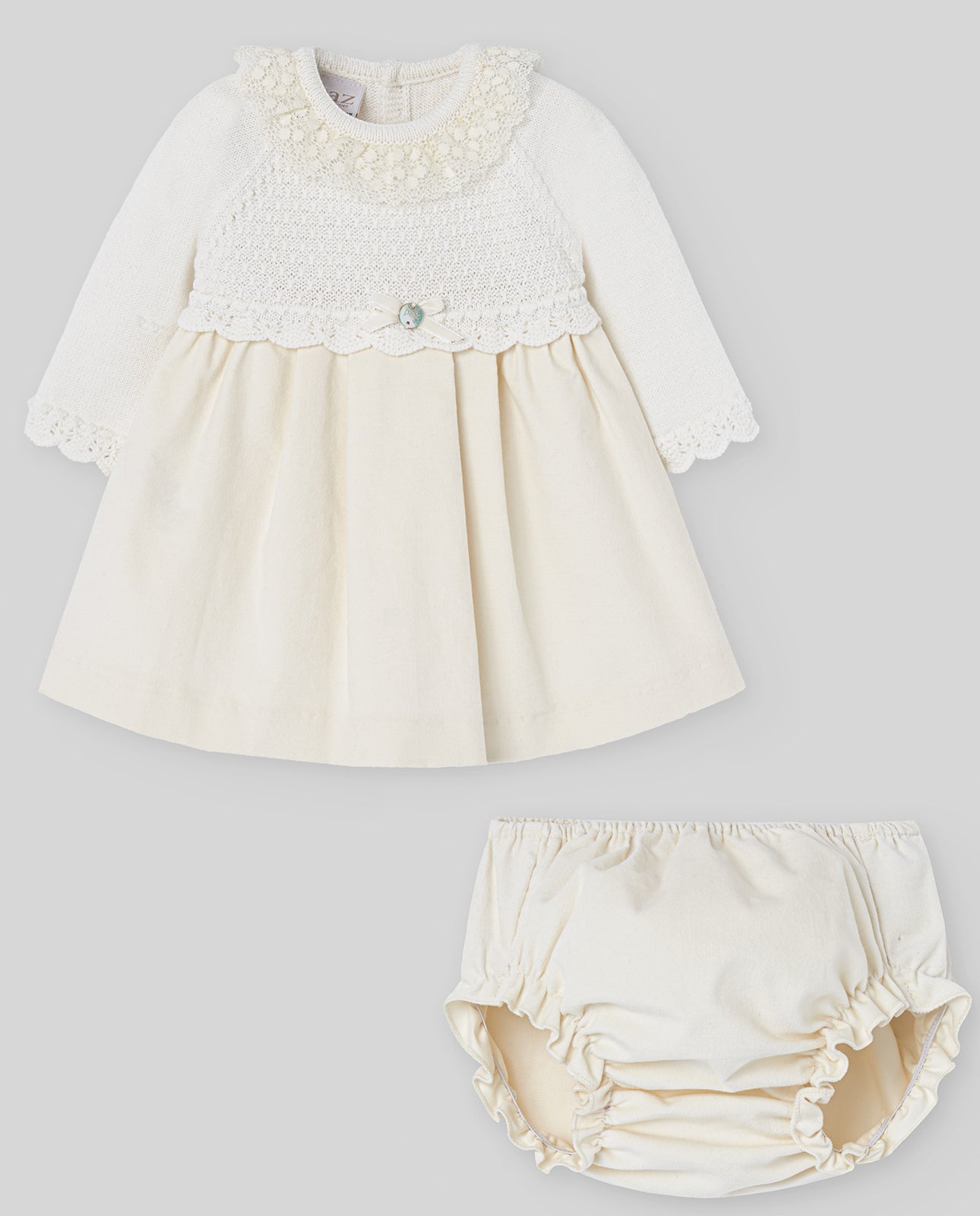 Vestido Bebe Con Braguita Terciopelo Paz OI 25-26 - Paz Rodriguez Referencia&nbsp;104-102838