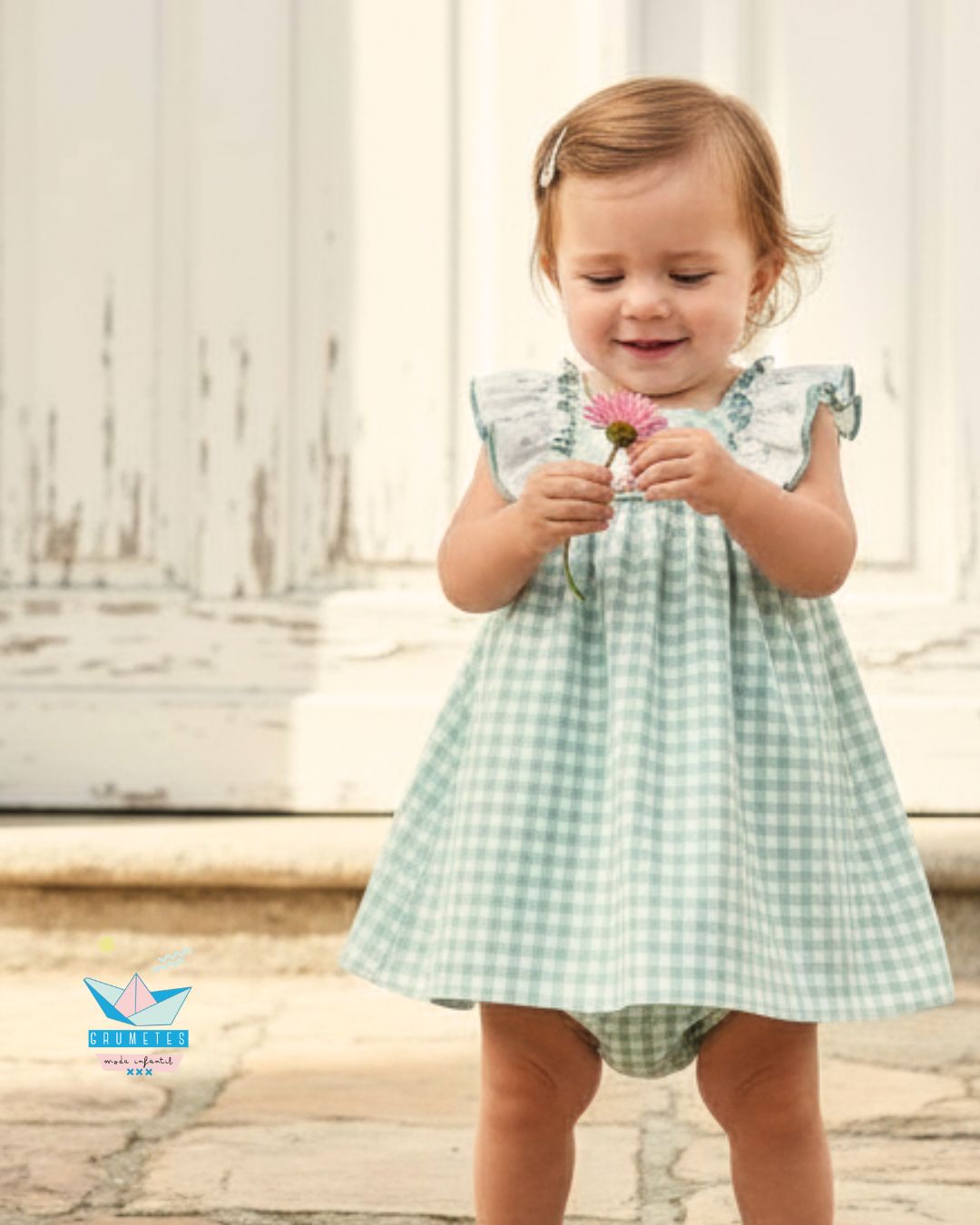 Vestido Bebe con Braguita Familia GRES 0330VER-26 - Yoedu
