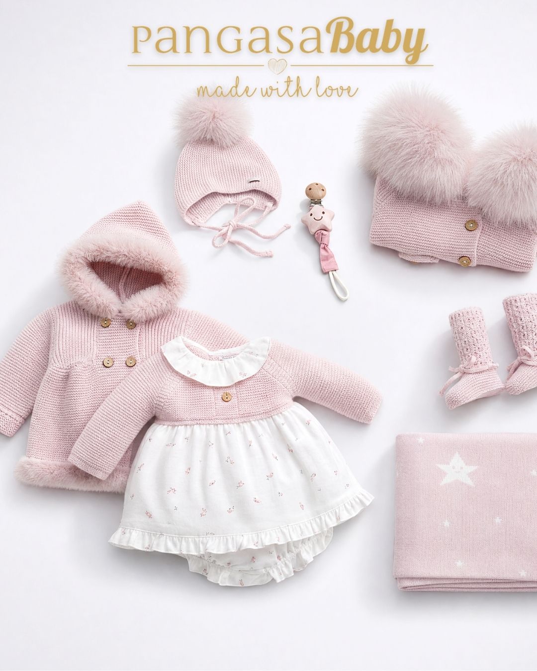 Vestido Bird Rosa Empolvado - Bird Collection Pangasa Baby