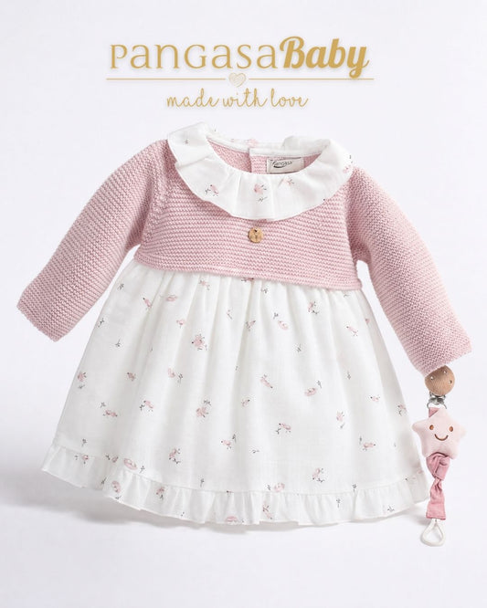 Vestido Bird Rosa Empolvado - Bird Collection Pangasa Baby