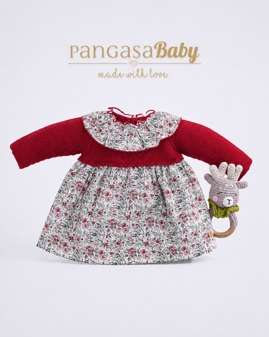 Vestido Cherry Flores Granate - Cherry Collection Pangasa Baby