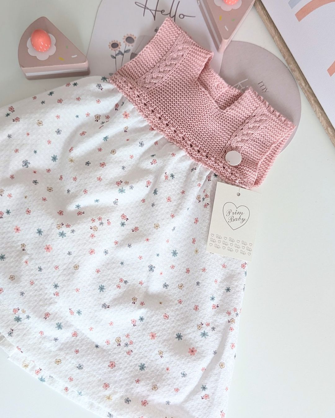 Vestido Florecitas Rosa Empolvado - Primbaby