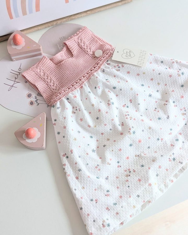 Vestido Florecitas Rosa Empolvado - Primbaby