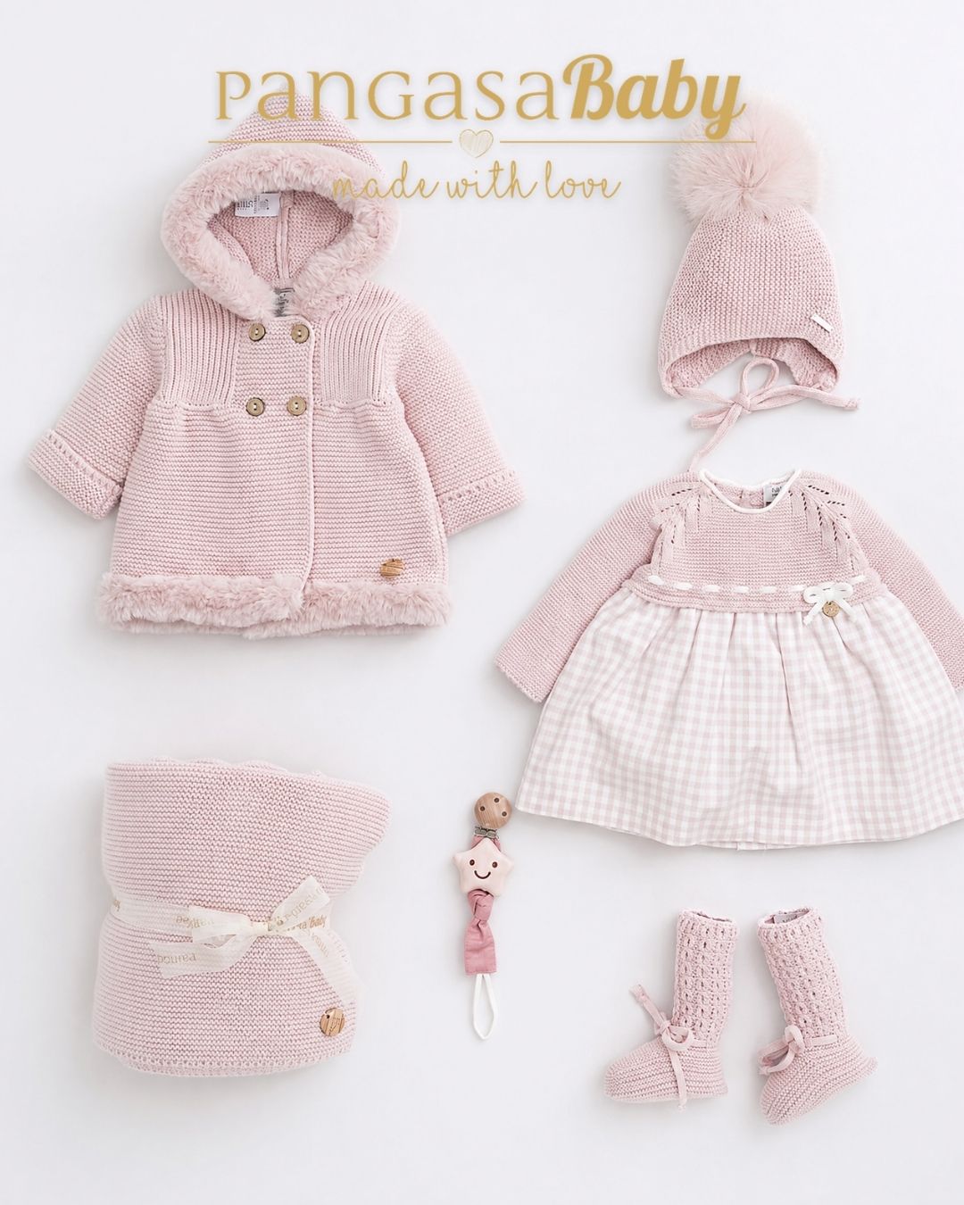 Vestido Soft Rosa Empolvado - Soft Collection Pangasa Baby