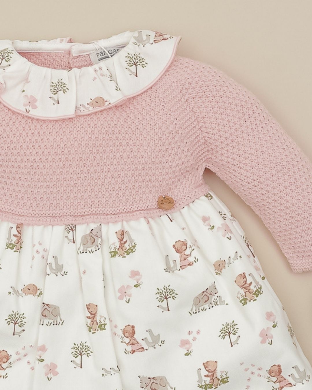 Vestido Con Braguita Teddy Rosa Empolvado 🧸 Ositos Tiny Bear - Pangasa Baby