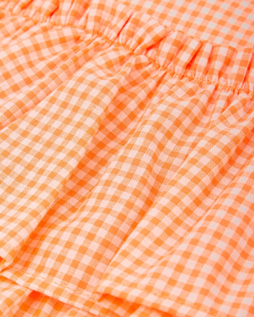 Vestido Tirantes Vichy Naranja Arrecife - Tutto Piccolo