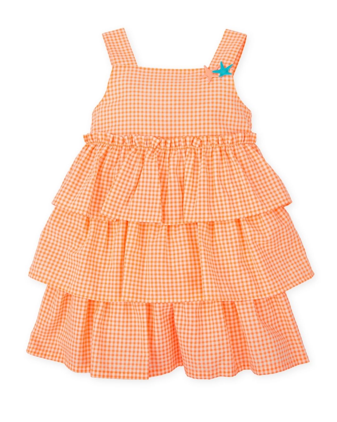 Vestido Tirantes Vichy Naranja Arrecife - Tutto Piccolo