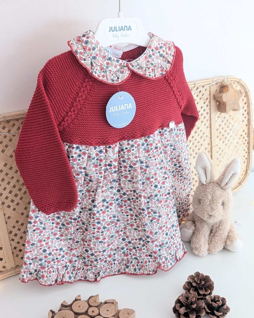 Vestido Flores Grosella - Colección Escarla Juliana