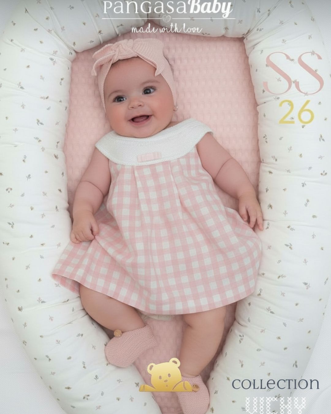Vestido Moceta Cuadros Blanco 2602313 - Pangasa Baby