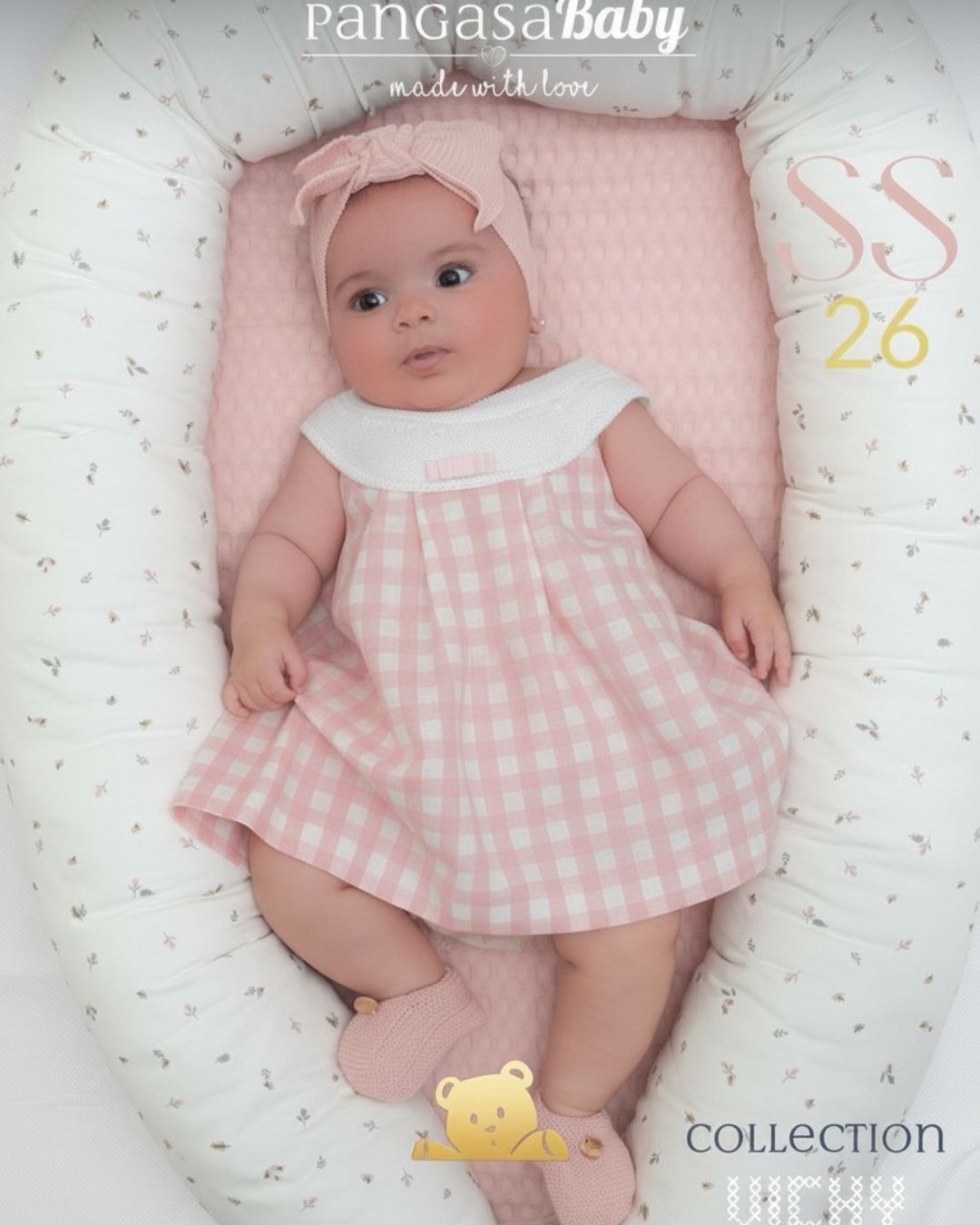 Vestido Moceta Cuadros Blanco 2602313 - Pangasa Baby
