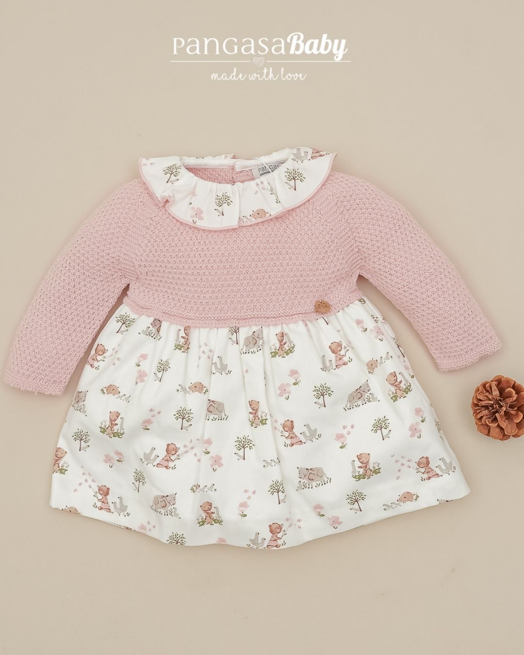 Vestido Teddy Rosa Empolvado - Pangasa Baby