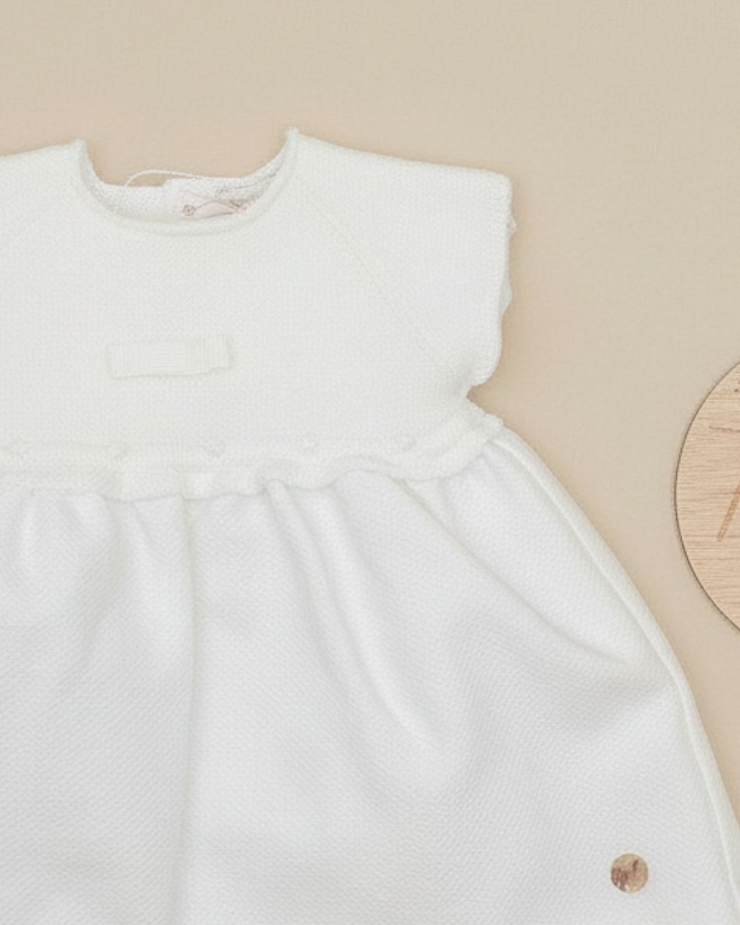 Vestido con braguita PIQUÉ Blanco 2602110 - Pangasa Baby