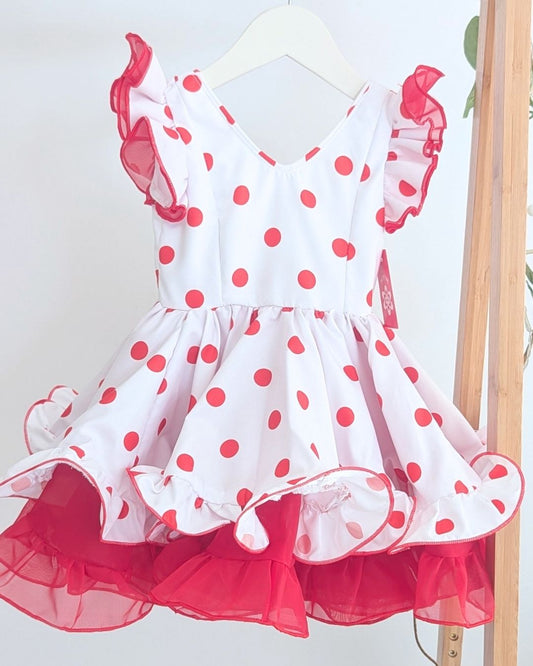 Vestido de flamenca bebé niña Rojo