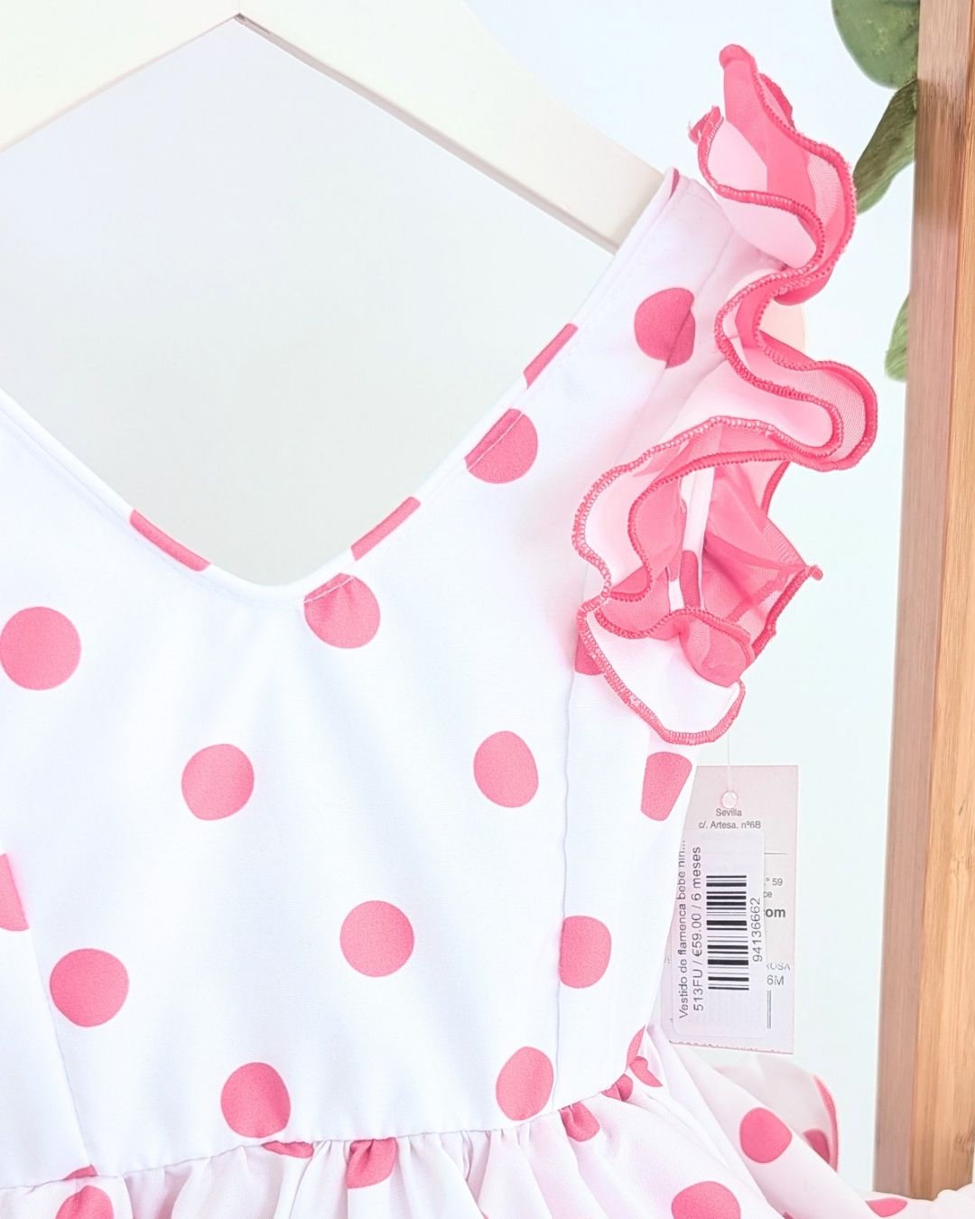 Vestido de flamenca bebé niña Rosa Fucsia