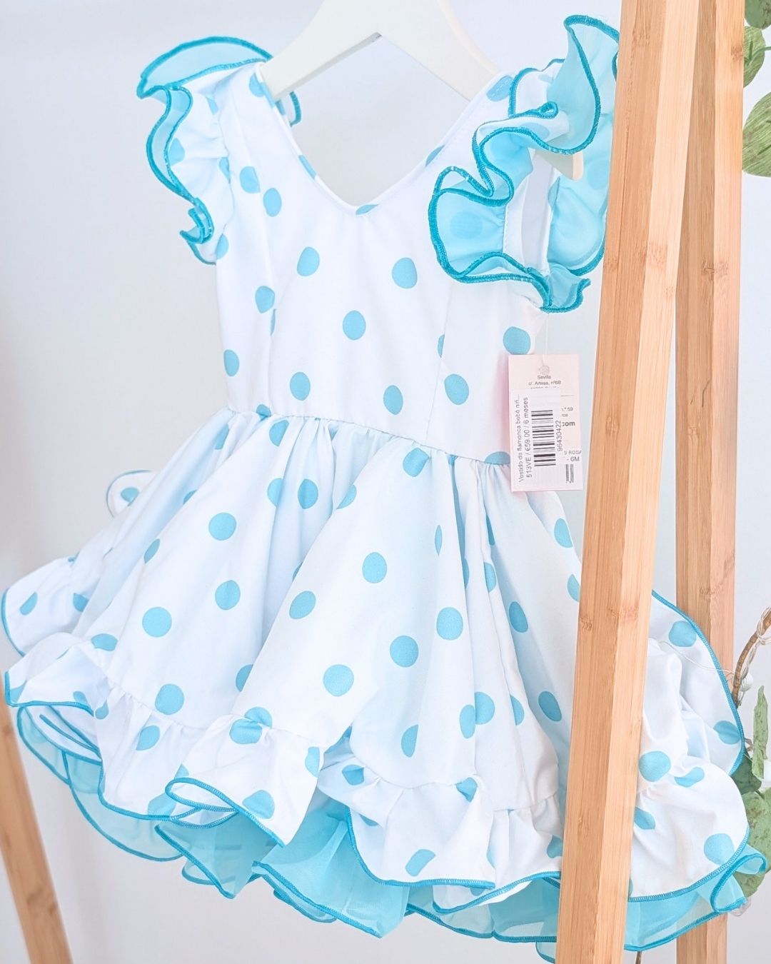 Vestido de flamenca bebé niña Verde