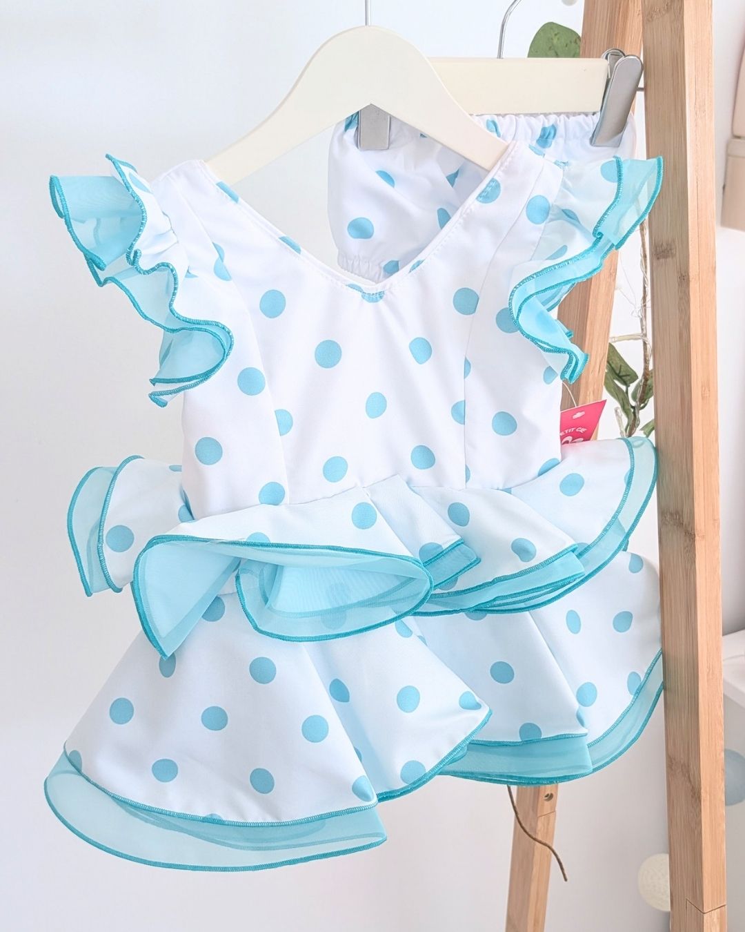 Vestido de flamenca bebé niña con braguita Verde