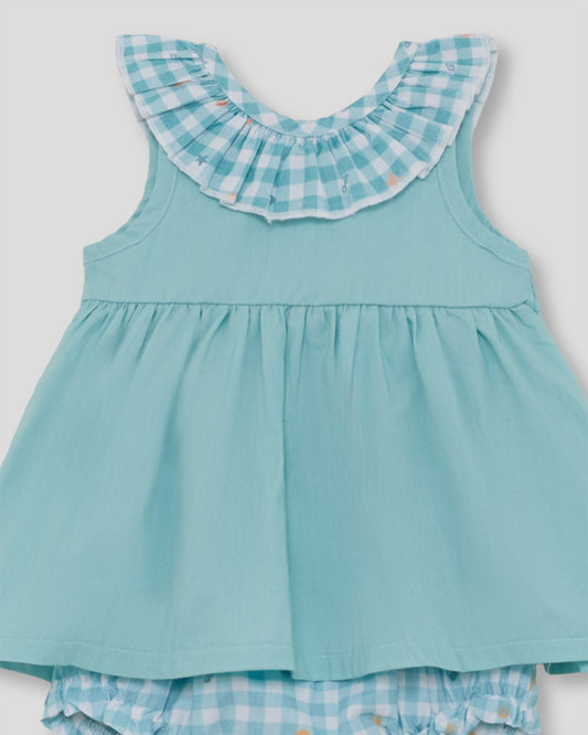 Vestido y Braguita Vichy Turquesa - Street Monkey