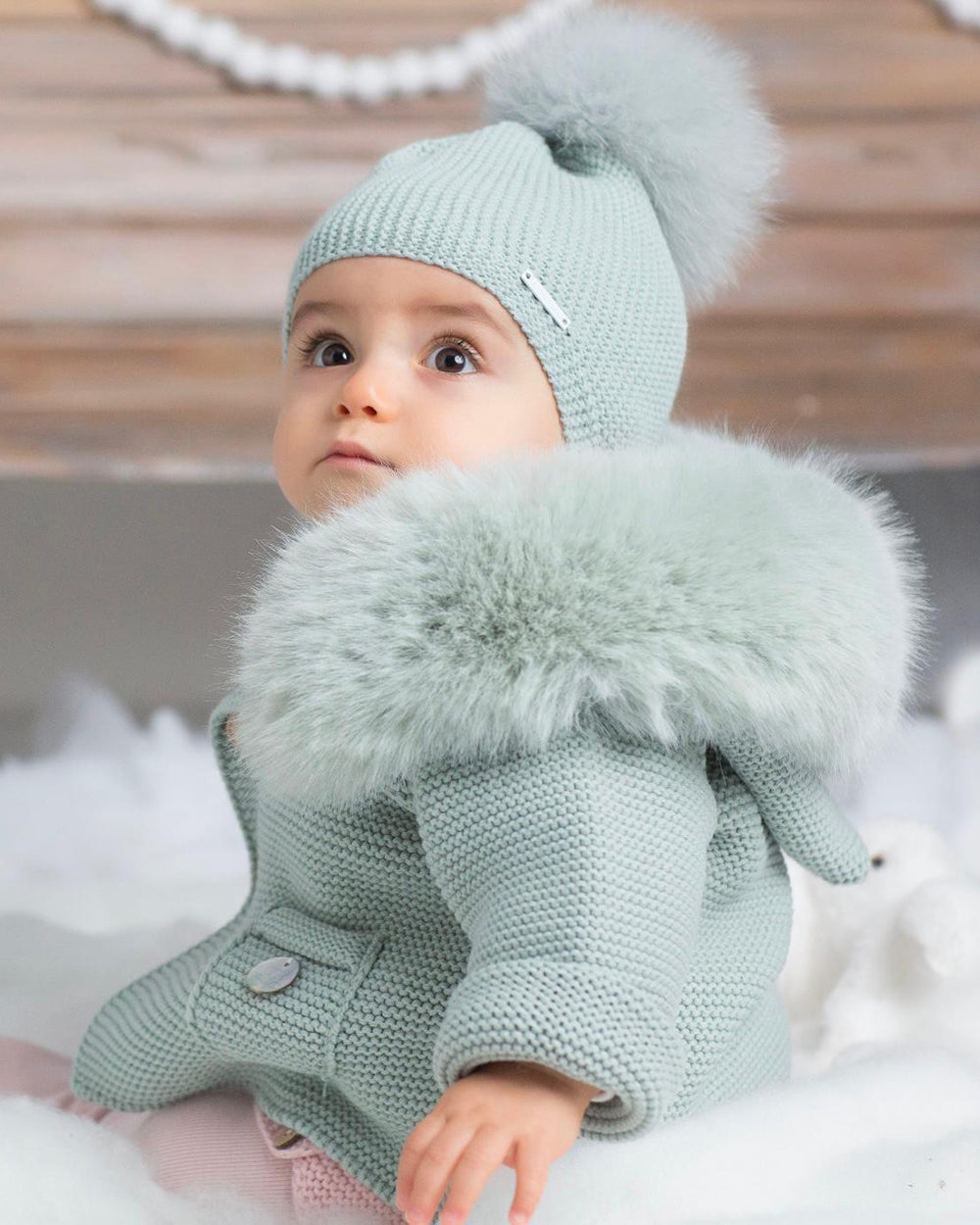 Trenka Luxury Pelo Sintetico Natural Verde Empolvado - Pangasa Baby