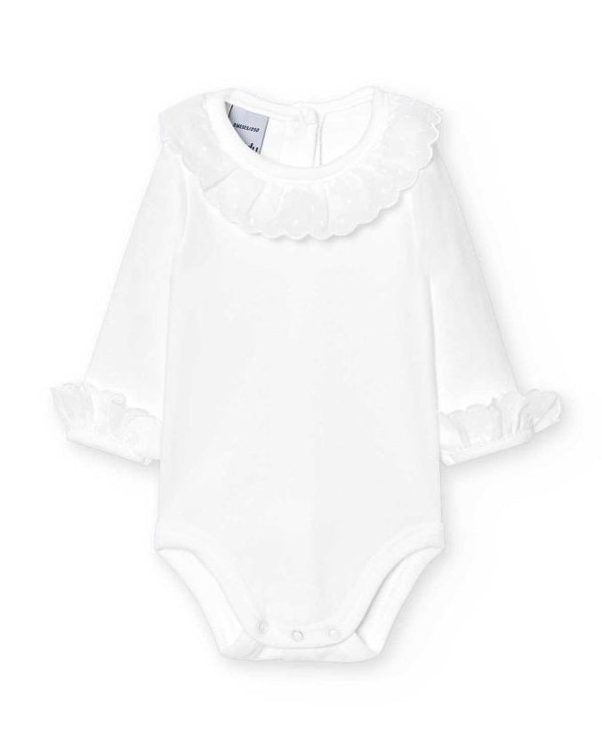 Body cuello Puntilla Blanco Manga Larga - Babidu