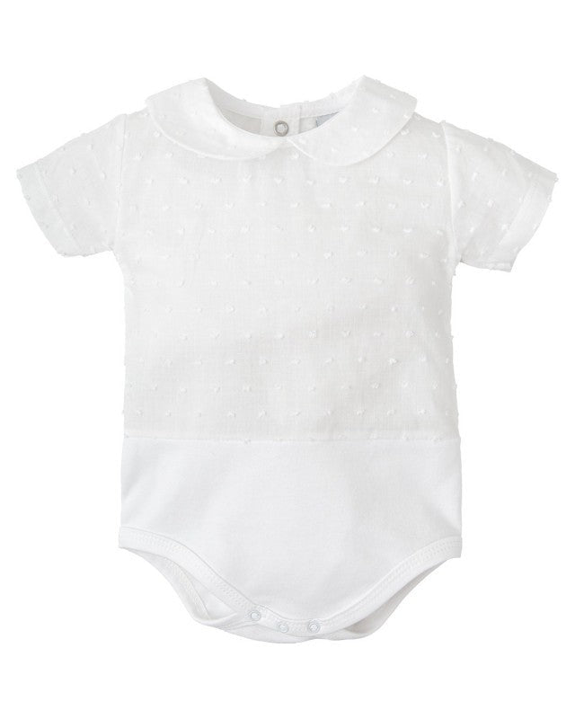 Body Cuello Bebé Plumeti Blanco - Babidu