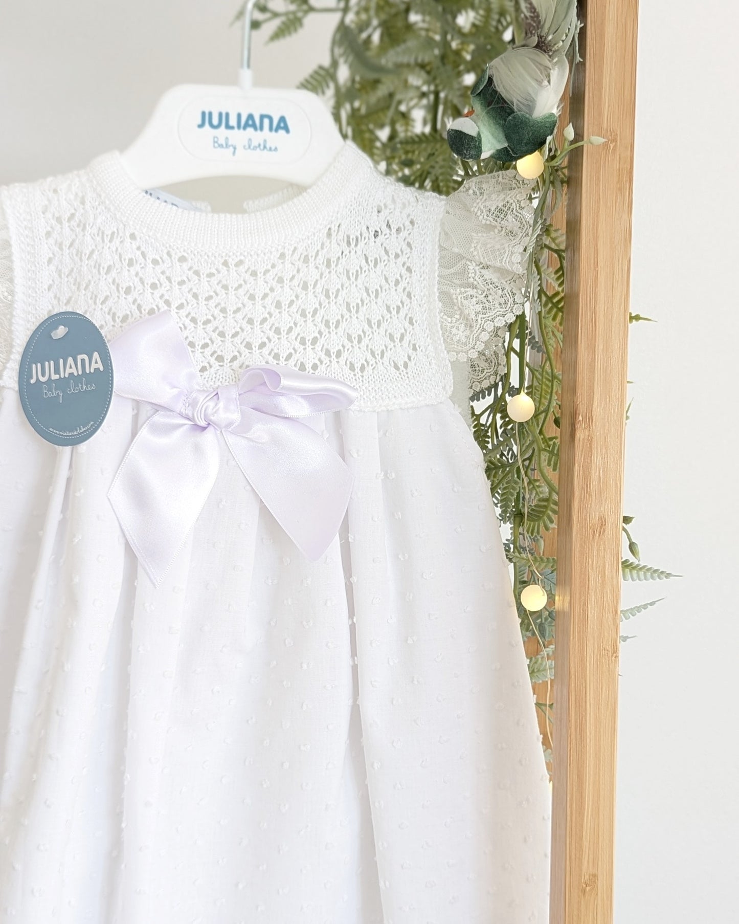 Faldon Punto Plumeti Blanco - Juliana