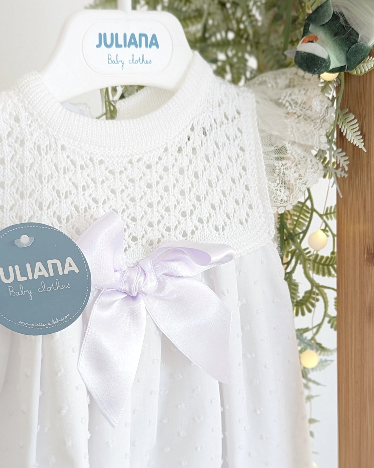 Faldon Punto Plumeti Blanco - Juliana