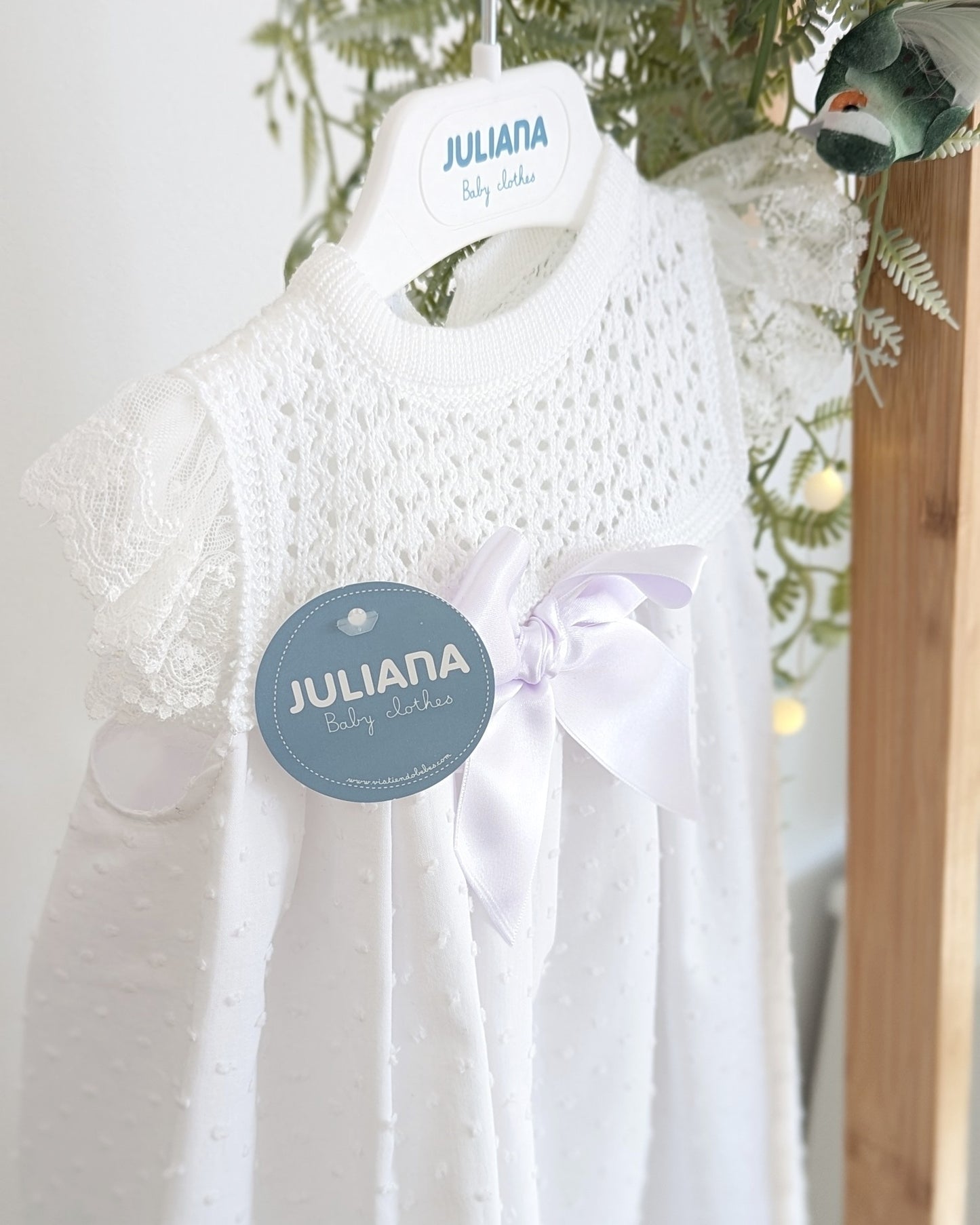 Faldon Punto Plumeti Blanco - Juliana
