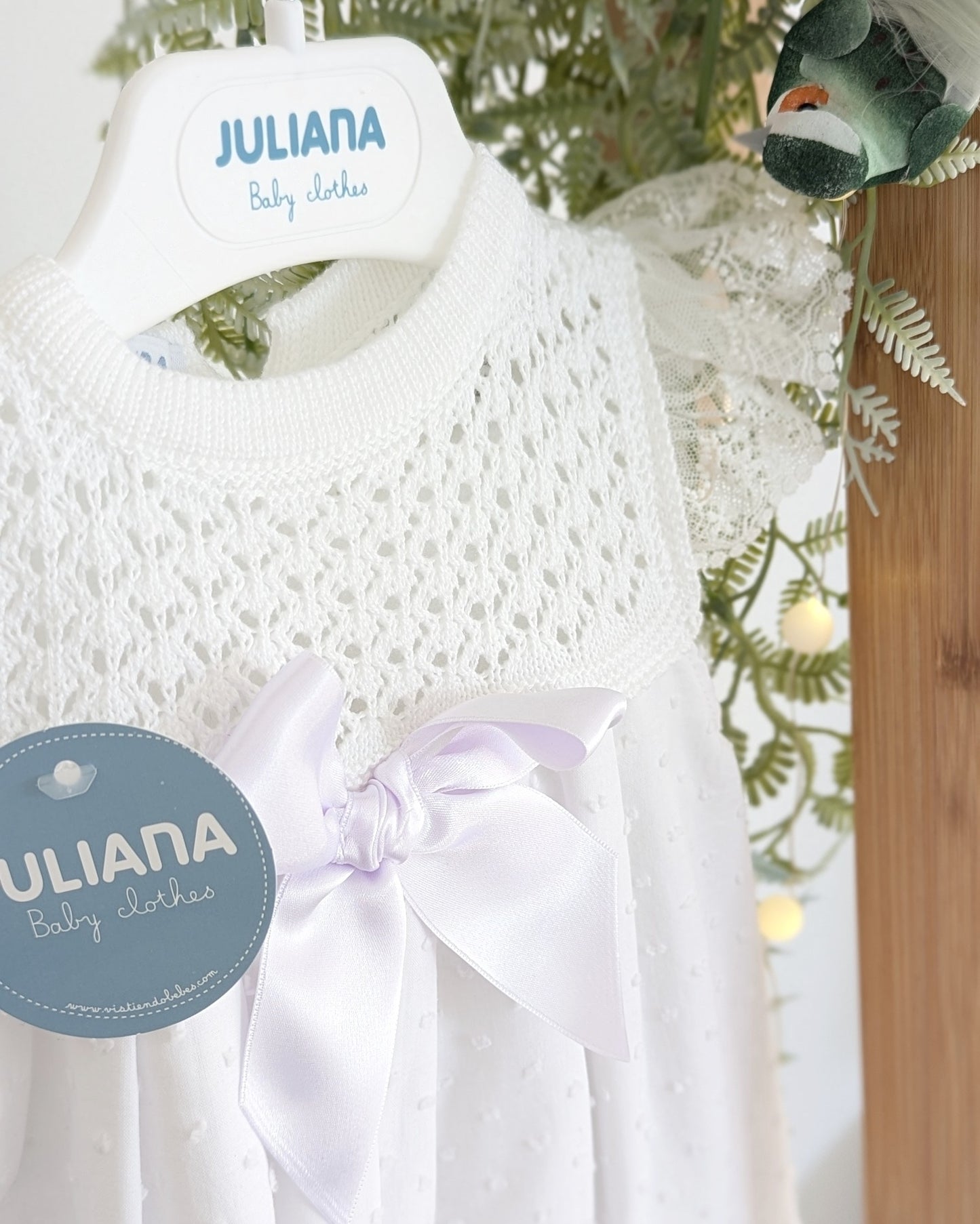Faldon Punto Plumeti Blanco - Juliana