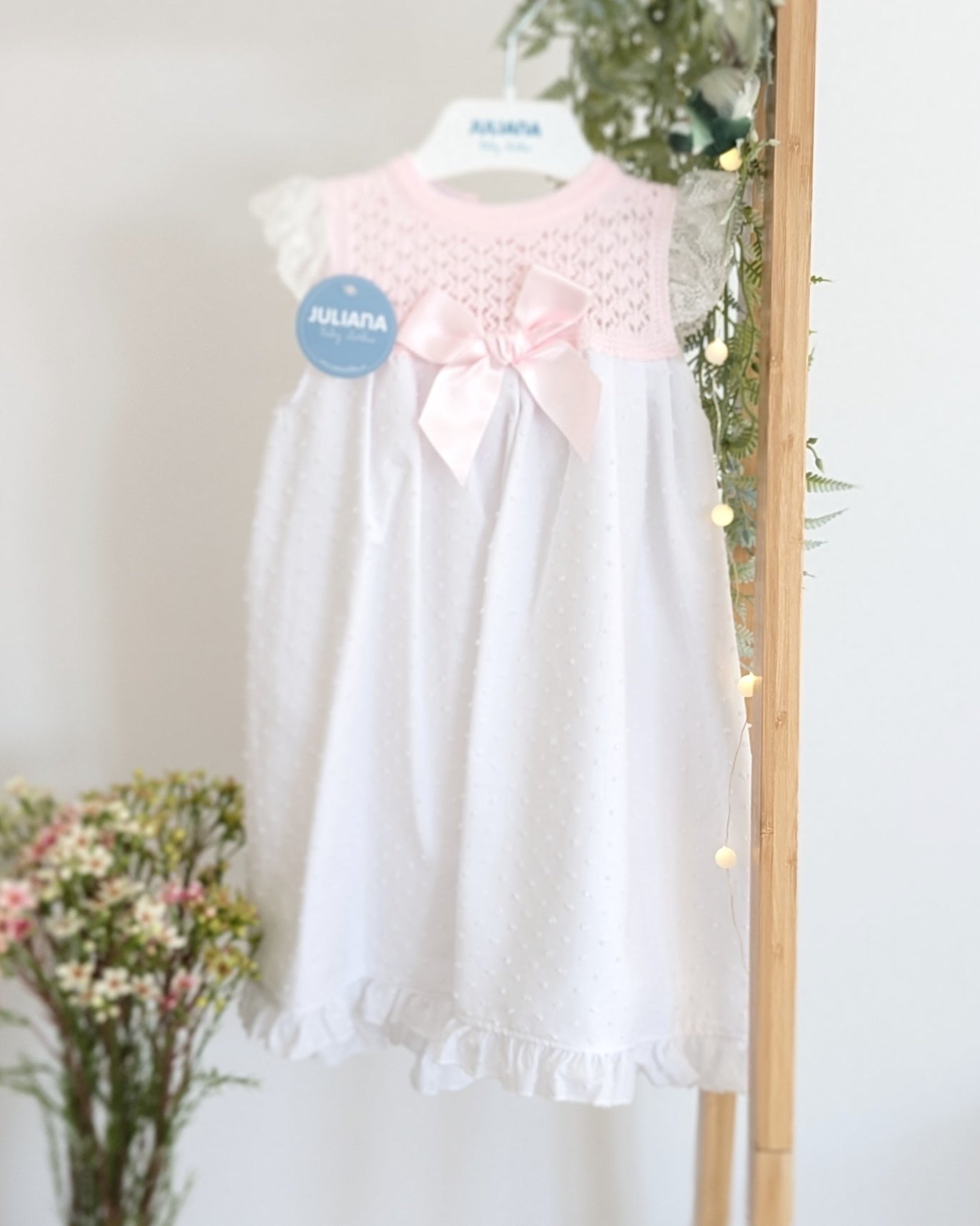 Faldon Punto Plumeti Rosa - Juliana