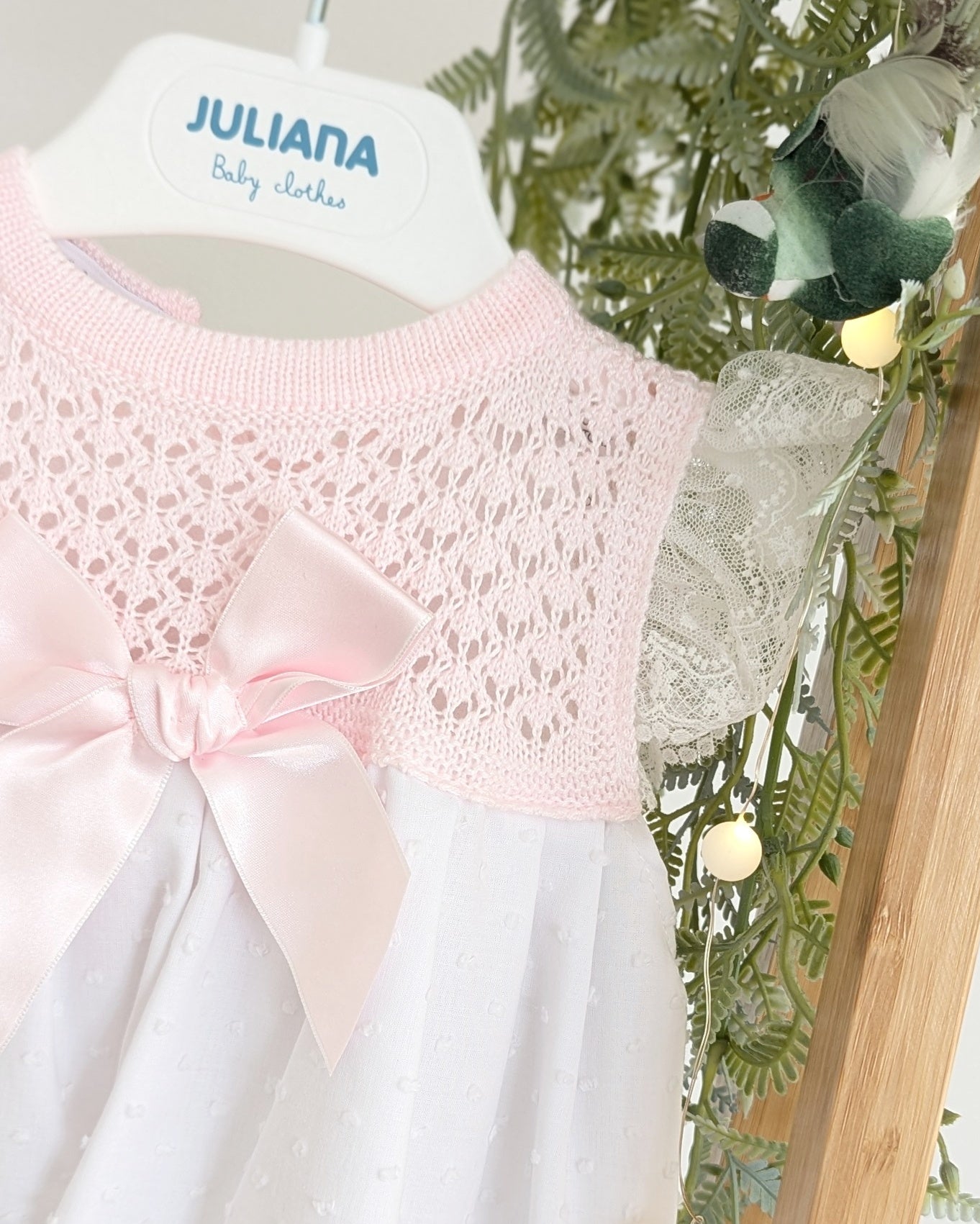 Faldon Punto Plumeti Rosa - Juliana