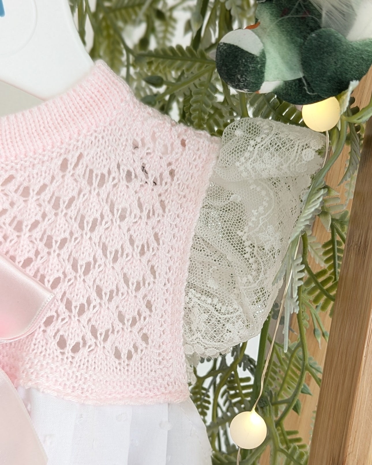 Faldon Punto Plumeti Rosa - Juliana